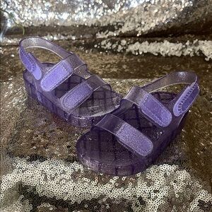 Purple Glitter Jelly Sandals